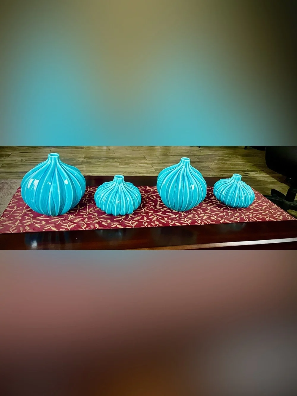 ♥️ Turquoise Ceramic Decorative vase, smaller size